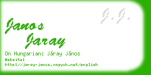 janos jaray business card