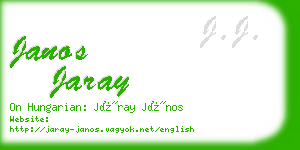 janos jaray business card